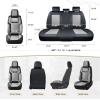 image:imageCoverado Car Seat Covers Full Set 5 Pieces Luxury Nappa Leather Seat Covers Universal Fit Waterproof NonSlip Breathable Front amp Back Automotive Seat Protectors for Cars SUVs TrucksBlackGray