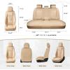 image:imageCoverado Car Seat Covers Full Set 5 Pieces Luxury Nappa Leather Seat Covers Universal Fit Waterproof NonSlip Breathable Front amp Back Automotive Seat Protectors for Cars SUVs TrucksBeige