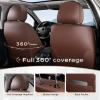 image:imageCoverado Car Seat Covers Full Set 5 Pieces Luxury Nappa Leather Seat Covers Universal Fit Waterproof NonSlip Breathable Front amp Back Automotive Seat Protectors for Cars SUVs TrucksCoffe
