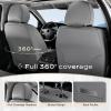 image:imageCoverado Car Seat Covers Full Set 5 Pieces Luxury Nappa Leather Seat Covers Universal Fit Waterproof NonSlip Breathable Front amp Back Automotive Seat Protectors for Cars SUVs TrucksGray
