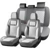 image:imageCoverado Car Seat Covers Full Set 5 Pieces Luxury Nappa Leather Seat Covers Universal Fit Waterproof NonSlip Breathable Front amp Back Automotive Seat Protectors for Cars SUVs TrucksBlackWhite