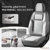 image:imageCoverado Car Seat Covers Full Set 5 Pieces Luxury Nappa Leather Seat Covers Universal Fit Waterproof NonSlip Breathable Front amp Back Automotive Seat Protectors for Cars SUVs TrucksBlackWhite