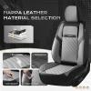 image:imageCoverado Car Seat Covers Full Set 5 Pieces Luxury Nappa Leather Seat Covers Universal Fit Waterproof NonSlip Breathable Front amp Back Automotive Seat Protectors for Cars SUVs TrucksBlackGray