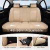 image:imageCoverado Car Seat Covers Full Set 5 Pieces Luxury Nappa Leather Seat Covers Universal Fit Waterproof NonSlip Breathable Front amp Back Automotive Seat Protectors for Cars SUVs TrucksBeige