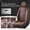 image:imageCoverado Car Seat Covers Full Set 5 Pieces Luxury Nappa Leather Seat Covers Universal Fit Waterproof NonSlip Breathable Front amp Back Automotive Seat Protectors for Cars SUVs TrucksCoffe