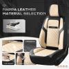image:imageCoverado Car Seat Covers Full Set 5 Pieces Luxury Nappa Leather Seat Covers Universal Fit Waterproof NonSlip Breathable Front amp Back Automotive Seat Protectors for Cars SUVs TrucksBlackBeige
