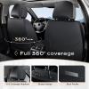 image:imageCoverado Car Seat Covers Full Set 5 Pieces Luxury Nappa Leather Seat Covers Universal Fit Waterproof NonSlip Breathable Front amp Back Automotive Seat Protectors for Cars SUVs TrucksBlack