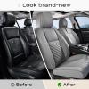 image:imageCoverado Car Seat Covers Full Set 5 Pieces Luxury Nappa Leather Seat Covers Universal Fit Waterproof NonSlip Breathable Front amp Back Automotive Seat Protectors for Cars SUVs TrucksGray