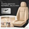 image:imageCoverado Car Seat Covers Full Set 5 Pieces Luxury Nappa Leather Seat Covers Universal Fit Waterproof NonSlip Breathable Front amp Back Automotive Seat Protectors for Cars SUVs TrucksBeige