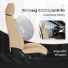 image:imageCoverado Car Seat Covers Full Set 5 Pieces Luxury Nappa Leather Seat Covers Universal Fit Waterproof NonSlip Breathable Front amp Back Automotive Seat Protectors for Cars SUVs TrucksBeige