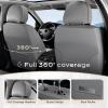 image:imageCoverado Car Seat Covers Full Set 5 Pieces Luxury Nappa Leather Seat Covers Universal Fit Waterproof NonSlip Breathable Front amp Back Automotive Seat Protectors for Cars SUVs TrucksBlackWhite