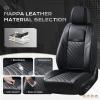 image:imageCoverado Car Seat Covers Full Set 5 Pieces Luxury Nappa Leather Seat Covers Universal Fit Waterproof NonSlip Breathable Front amp Back Automotive Seat Protectors for Cars SUVs TrucksBlack