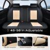 image:imageCoverado Car Seat Covers Full Set 5 Pieces Luxury Nappa Leather Seat Covers Universal Fit Waterproof NonSlip Breathable Front amp Back Automotive Seat Protectors for Cars SUVs TrucksBlackBeige