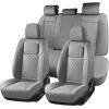 image:imageCoverado Car Seat Covers Full Set 5 Pieces Luxury Nappa Leather Seat Covers Universal Fit Waterproof NonSlip Breathable Front amp Back Automotive Seat Protectors for Cars SUVs TrucksGray