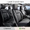 image:imageCoverado Car Seat Covers Full Set 5 Pieces Luxury Nappa Leather Seat Covers Universal Fit Waterproof NonSlip Breathable Front amp Back Automotive Seat Protectors for Cars SUVs TrucksBlackGray
