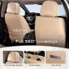 image:imageCoverado Car Seat Covers Full Set 5 Pieces Luxury Nappa Leather Seat Covers Universal Fit Waterproof NonSlip Breathable Front amp Back Automotive Seat Protectors for Cars SUVs TrucksBeige