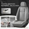 image:imageCoverado Car Seat Covers Full Set 5 Pieces Luxury Nappa Leather Seat Covers Universal Fit Waterproof NonSlip Breathable Front amp Back Automotive Seat Protectors for Cars SUVs TrucksGray