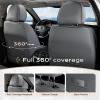 image:imageCoverado Car Seat Covers with Lumbar Support Front Covers for Cars Universal Automotive Seat Cover Waterproof Leather Car Seat Cushion Interior Seat Protectors for Most CarsGrayLGray