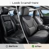 image:imageCoverado Car Seat Covers with Lumbar Support Front Covers for Cars Universal Automotive Seat Cover Waterproof Leather Car Seat Cushion Interior Seat Protectors for Most CarsBlackGray