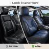image:imageCoverado Car Seat Covers with Lumbar Support Front Covers for Cars Universal Automotive Seat Cover Waterproof Leather Car Seat Cushion Interior Seat Protectors for Most CarsBlackBlue