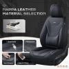 image:imageCoverado Car Seat Covers with Lumbar Support Front Covers for Cars Universal Automotive Seat Cover Waterproof Leather Car Seat Cushion Interior Seat Protectors for Most CarsBlack