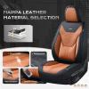 image:imageCoverado Car Seat Covers with Lumbar Support Front Covers for Cars Universal Automotive Seat Cover Waterproof Leather Car Seat Cushion Interior Seat Protectors for Most CarsBlackBrown