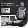 image:imageCoverado Car Seat Covers with Lumbar Support Front Covers for Cars Universal Automotive Seat Cover Waterproof Leather Car Seat Cushion Interior Seat Protectors for Most CarsBlackGray