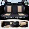 image:imageCoverado Car Seat Covers with Lumbar Support Front Covers for Cars Universal Automotive Seat Cover Waterproof Leather Car Seat Cushion Interior Seat Protectors for Most CarsBlackBeige
