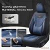 image:imageCoverado Car Seat Covers with Lumbar Support Front Covers for Cars Universal Automotive Seat Cover Waterproof Leather Car Seat Cushion Interior Seat Protectors for Most CarsBlackBlue