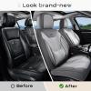 image:imageCoverado Car Seat Covers with Lumbar Support Front Covers for Cars Universal Automotive Seat Cover Waterproof Leather Car Seat Cushion Interior Seat Protectors for Most CarsGrayLGray