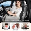 image:imageCoverado Car Seat Cushion and Lumbar Support Headrest Pillow One Piece Ergonomic Memory Foam Car Neck Pillow amp Back Support Soft Leather Breathable Driving Seat Cushion Sciatica Pain Relief BlackBlack