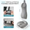 image:imageCoverado Car Seat Cushion and Lumbar Support Headrest Pillow One Piece Ergonomic Memory Foam Car Neck Pillow amp Back Support Soft Leather Breathable Driving Seat Cushion Sciatica Pain Relief BlackGray