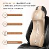 image:imageCoverado Car Seat Cushion and Lumbar Support Headrest Pillow One Piece Ergonomic Memory Foam Car Neck Pillow amp Back Support Soft Leather Breathable Driving Seat Cushion Sciatica Pain Relief BlackBeige
