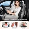 image:imageCoverado Car Seat Cushion and Lumbar Support Headrest Pillow One Piece Ergonomic Memory Foam Car Neck Pillow amp Back Support Soft Leather Breathable Driving Seat Cushion Sciatica Pain Relief BlackBlack