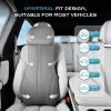 image:imageCoverado Car Seat Cushion and Lumbar Support Headrest Pillow One Piece Ergonomic Memory Foam Car Neck Pillow amp Back Support Soft Leather Breathable Driving Seat Cushion Sciatica Pain Relief BlackGray