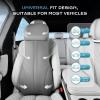 image:imageCoverado Car Seat Cushion and Lumbar Support Headrest Pillow One Piece Ergonomic Memory Foam Car Neck Pillow amp Back Support Soft Leather Breathable Driving Seat Cushion Sciatica Pain Relief BlackGray