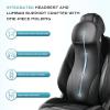 image:imageCoverado Car Seat Cushion and Lumbar Support Headrest Pillow One Piece Ergonomic Memory Foam Car Neck Pillow amp Back Support Soft Leather Breathable Driving Seat Cushion Sciatica Pain Relief BlackBlack
