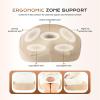 image:imageCoverado Car Seat Cushion and Lumbar Support Headrest Pillow One Piece Ergonomic Memory Foam Car Neck Pillow amp Back Support Soft Leather Breathable Driving Seat Cushion Sciatica Pain Relief BlackBeige