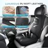image:imageCoverado Car Seat Cushion and Lumbar Support Headrest Pillow One Piece Ergonomic Memory Foam Car Neck Pillow amp Back Support Soft Leather Breathable Driving Seat Cushion Sciatica Pain Relief BlackBlack