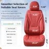 image:imageCoverado Waterproof Nappa Leather Car Seat Covers Automotive Seat CoversFront Car Seat Cushion amp Car Seat Protector Black Seat Covers Universal Fit for Most Cars SUVs TrucksRedN
