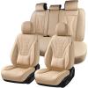 image:imageCoverado Waterproof Nappa Leather Car Seat Covers Automotive Seat CoversFront Car Seat Cushion amp Car Seat Protector Black Seat Covers Universal Fit for Most Cars SUVs TrucksBeigeN