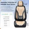 image:imageCoverado Waterproof Nappa Leather Car Seat Covers Automotive Seat CoversFront Car Seat Cushion amp Car Seat Protector Black Seat Covers Universal Fit for Most Cars SUVs TrucksBlackBeige