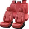 image:imageCoverado Waterproof Nappa Leather Car Seat Covers Automotive Seat CoversFront Car Seat Cushion amp Car Seat Protector Black Seat Covers Universal Fit for Most Cars SUVs TrucksRedN