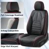 image:imageCoverado Waterproof Nappa Leather Car Seat Covers Automotive Seat CoversFront Car Seat Cushion amp Car Seat Protector Black Seat Covers Universal Fit for Most Cars SUVs TrucksBlackRed