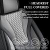image:imageCoverado Waterproof Nappa Leather Car Seat Covers Automotive Seat CoversFront Car Seat Cushion amp Car Seat Protector Black Seat Covers Universal Fit for Most Cars SUVs TrucksBlackGray