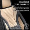 image:imageCoverado Waterproof Nappa Leather Car Seat Covers Automotive Seat CoversFront Car Seat Cushion amp Car Seat Protector Black Seat Covers Universal Fit for Most Cars SUVs TrucksBlackBeige