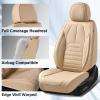 image:imageCoverado Waterproof Nappa Leather Car Seat Covers Automotive Seat CoversFront Car Seat Cushion amp Car Seat Protector Black Seat Covers Universal Fit for Most Cars SUVs TrucksBeigeB