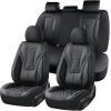 image:imageCoverado Waterproof Nappa Leather Car Seat Covers Automotive Seat CoversFront Car Seat Cushion amp Car Seat Protector Black Seat Covers Universal Fit for Most Cars SUVs TrucksBlackN