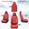 image:imageCoverado Waterproof Nappa Leather Car Seat Covers Automotive Seat CoversFront Car Seat Cushion amp Car Seat Protector Black Seat Covers Universal Fit for Most Cars SUVs TrucksRedN