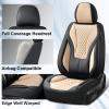 image:imageCoverado Waterproof Nappa Leather Car Seat Covers Automotive Seat CoversFront Car Seat Cushion amp Car Seat Protector Black Seat Covers Universal Fit for Most Cars SUVs TrucksBlackBeige